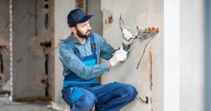 electrician setting up wires