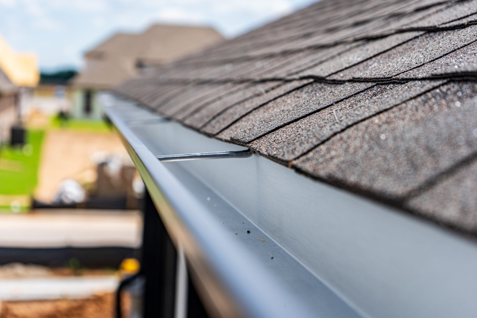 Aluminum gutters on a nice home