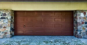 modern wooden garage door