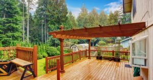 modern deck with pergola