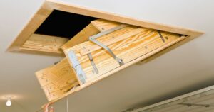 opening an attic door