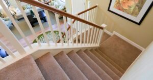 carpet staircase looking down