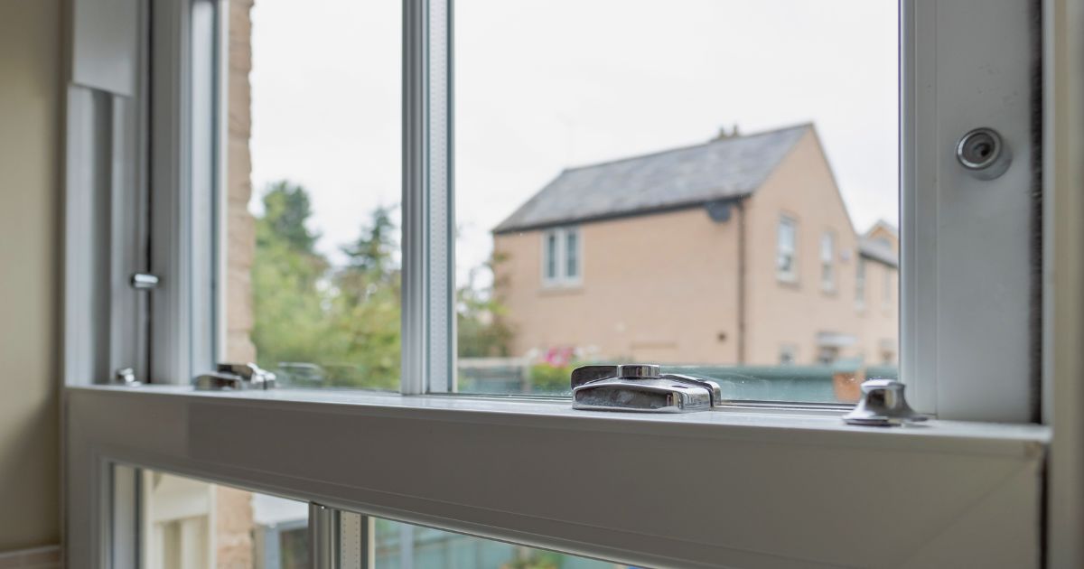 close-up of window sash