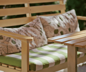 Outdoor Furniture, seen with cushions and pillows.