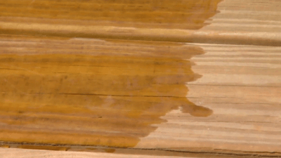 water on wood deck