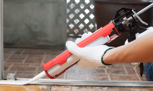 silicone sealant being put down